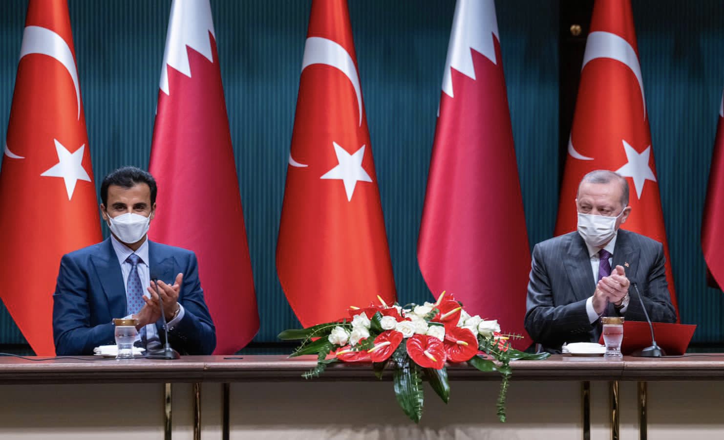 اردوغان و امیر قطر در آنکارا 