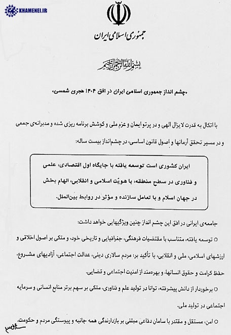 سند چشم‌انداز جمهوری اسلامی ایران در افق ۱۴۰۴