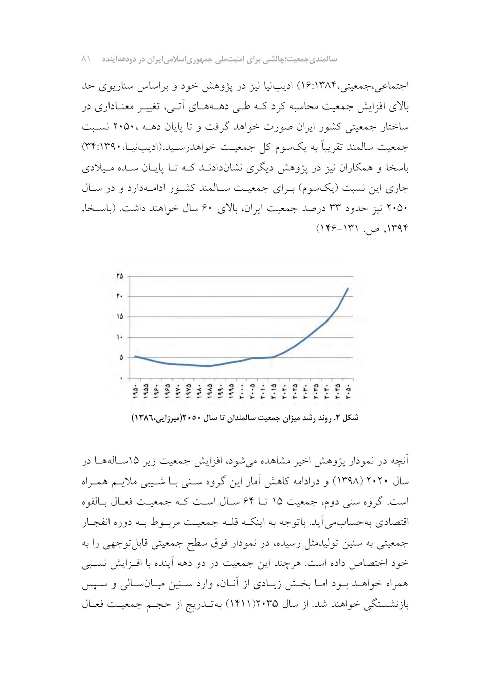 سالمندی جمعیت؛ چالشی برای امنیت ملی جمهوری اسلامی ایران در دو دهه آینده